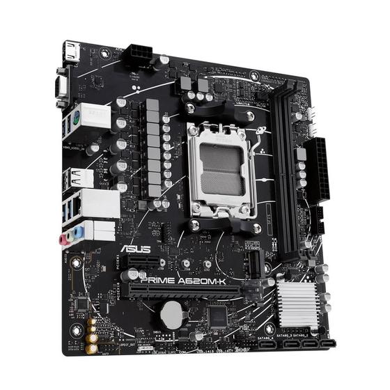 Imagem de Placa Mãe Asus Prime A620M-K, Chipset A620, AMD AM5, MATX, DDR5, 90MB1F40-M0EAY0