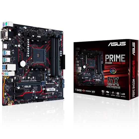 Imagem de Placa Mãe Asus Prime B450M Gaming/BR, AMD AM4, mATX, DDR4