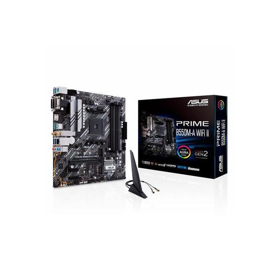 Imagem de Placa Mãe Asus Prime B550M A Wifi II - Chipset AMD B550. DDR4. Socket AM4