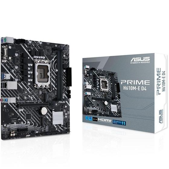 Imagem de Placa-Mãe Asus Prime H610M-E D4, Intel LGA 1700, mATX, DDR4