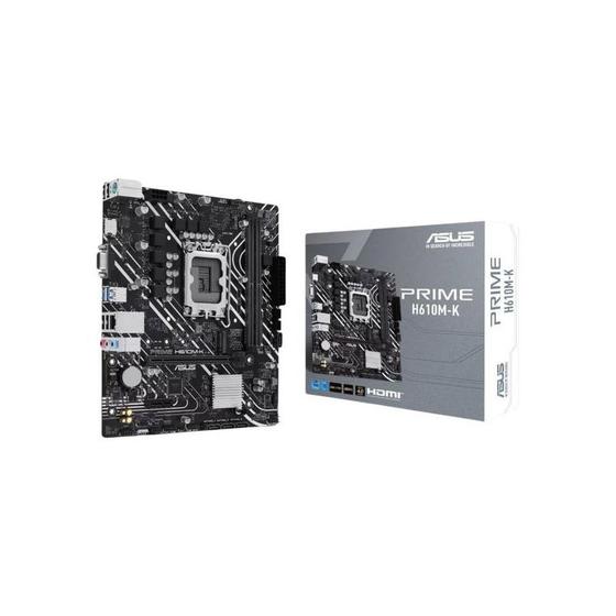 Imagem de Placa Mãe Asus Prime H610M K DDR5 LGA 1700 - Placa-mãe de última geração com suporte DDR5.