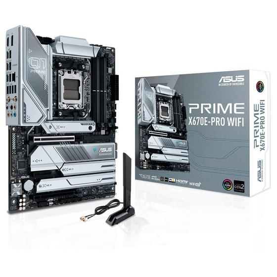 Imagem de Placa Mãe Asus Prime X670E-Pro Wi-Fi, AMD X670, AM5, DDR5 - 90MB1BL0-M0EAY0