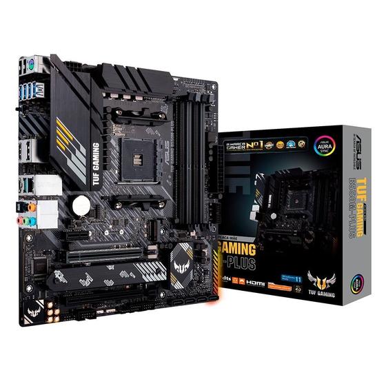 Placa Mãe Asus TUF Gaming B550M-Plus, AMD AM4, mATX, DDR4 Imagem de Placa Mãe Asus TUF Gaming B550M-Plus, AMD AM4, mATX, DDR4