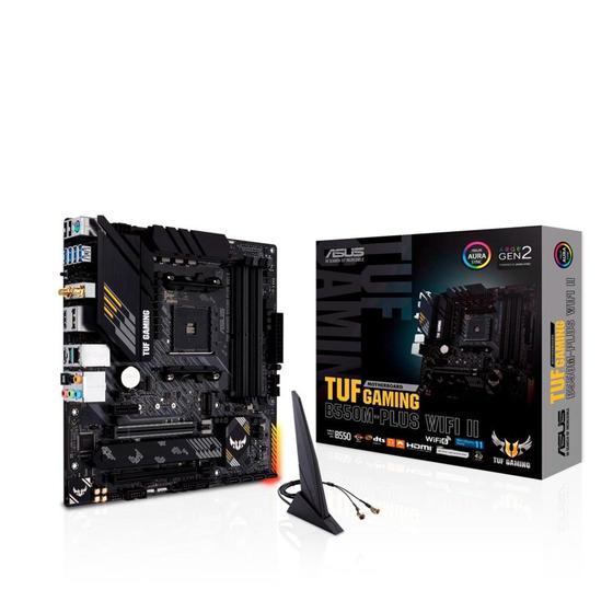 Imagem de Placa Mãe Asus TUF Gaming B550M-PLUS Wi-Fi II, AMD, mATX, DDR4, RGB, Wi-Fi