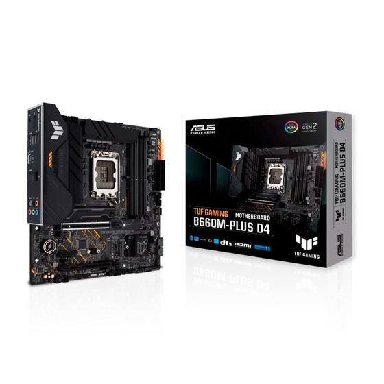 Imagem de Placa Mãe Asus TUF Gaming B660M-PLUS D4, Intel LGA 1700, mATX, DDR4, RGB