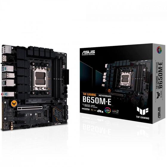 Placa Mãe Asus TUF Gaming Para AMD AM5 B650M-E 4xDDR5 mATX Menor preço em Placa Mãe Asus TUF Gaming Para AMD AM5 B650M-E 4xDDR5 mATX