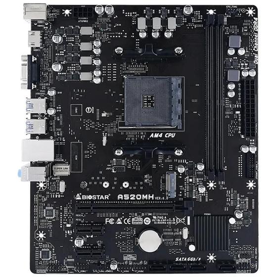 Imagem de Placa Mãe Biostar A520Mh 3.0 Am4 2X Ddr4 Pci Hdmi Vga Sata