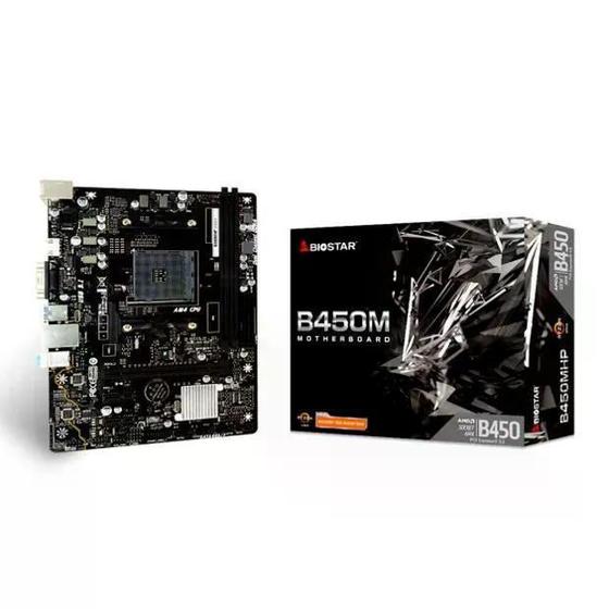 Imagem de Placa Mãe Biostar B450Mhp, Chipset B450, Amd Am4, Matx, Ddr4