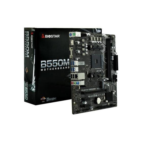 Imagem de Placa Mãe Biostar B550Mh 3.0 Socket Am4 Vga Ddr4