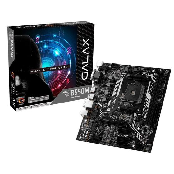 Placa Mae Galax B550m AMD AM4, mATX - AB550MAGCHY1CW Menor preço em Placa Mae Galax B550m AMD AM4, mATX - AB550MAGCHY1CW