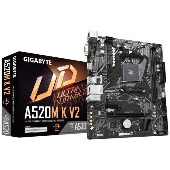 Imagem de Placa Mãe Gigabyte A520M K v2 am4