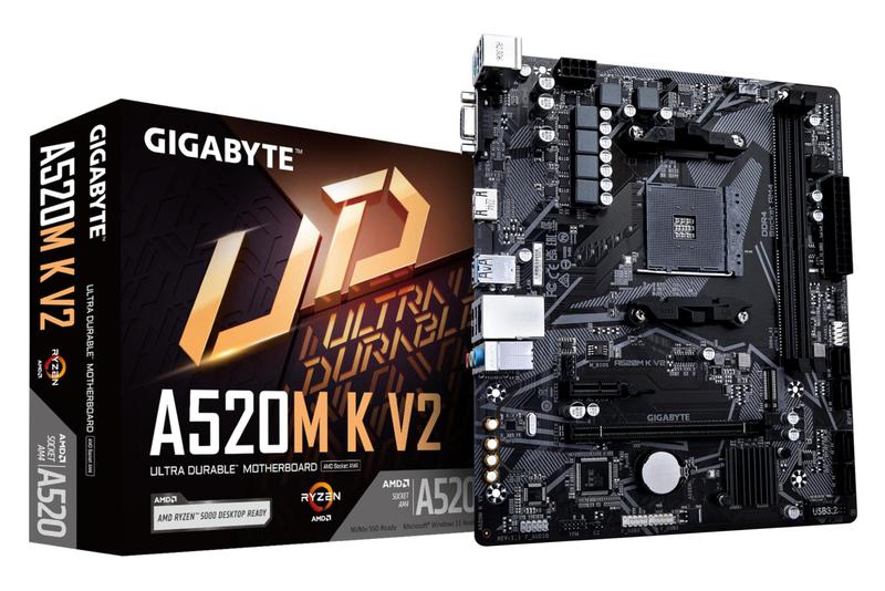 Placa-mãe GIGABYTE A520M K V2 (REV. 1.0) AMD A520 AM4 Imagem de Placa-mãe GIGABYTE A520M K V2 (REV. 1.0) AMD A520 AM4