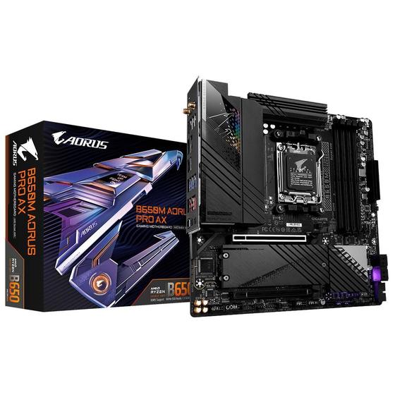 Imagem de Placa Mae Gigabyte AMD (AM5) DDR5 Micro ATX B650M Aorus PRO AX 1.2