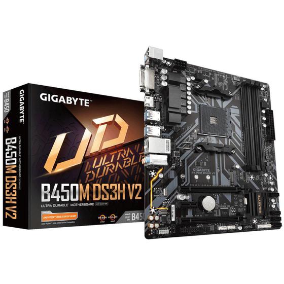 Placa Mãe Gigabyte B450M Ds3H V2 Amd Am4 Matx Ddr4 Menor preço em Placa Mãe Gigabyte B450M Ds3H V2 Amd Am4 Matx Ddr4