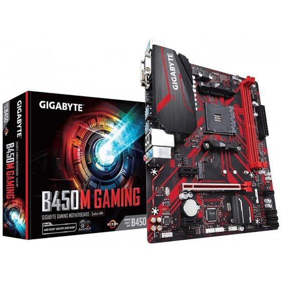 Imagem de Placa Mãe Gigabyte B450M Gaming, B450, AMD AM4, mATX, DDR4