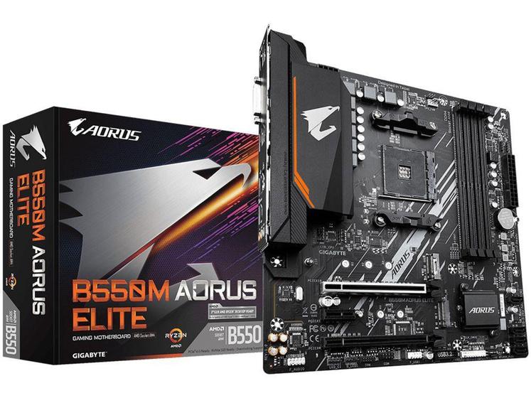 Placa Mãe Gigabyte B550M Aorus Elite AMD - AM4 DDR4 ATX Menor preço em Placa Mãe Gigabyte B550M Aorus Elite AMD - AM4 DDR4 ATX