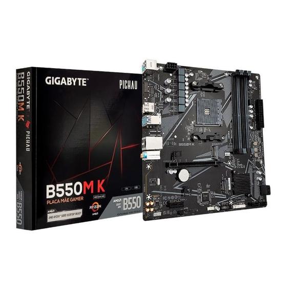 Imagem de Placa Mae Gigabyte B550M K, DDR4, Socket AMD AM4, M-ATX, Chipset AMD B550, B550M-K