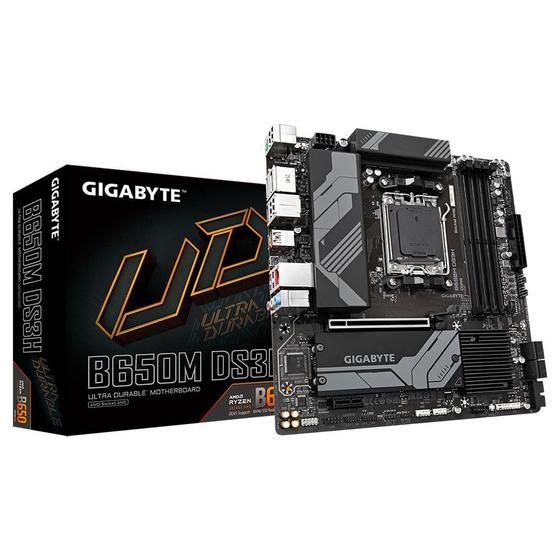 Imagem de Placa-Mãe Gigabyte B650M DS3H Rev. 1.0, RGB, AMD, Micro ATX, DDR5, AM5, Preto - B650M DS3H