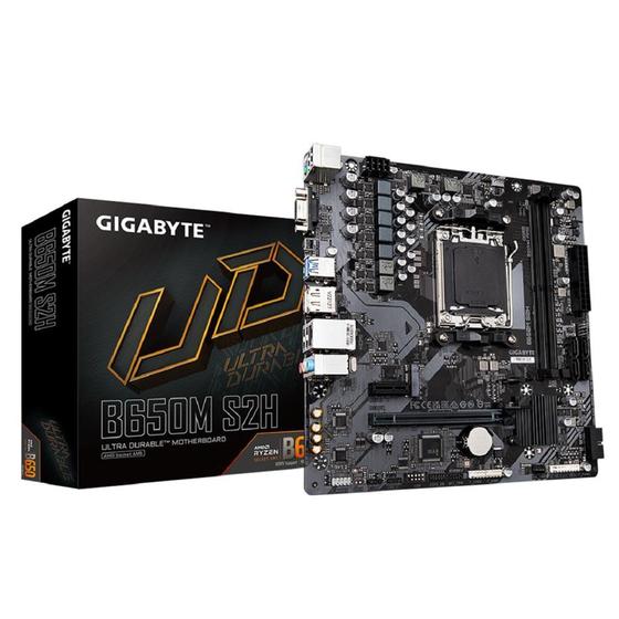 Imagem de Placa Mãe Gigabyte B650M S2H, Chipset B650, AMD AM5, mATX, DDR5