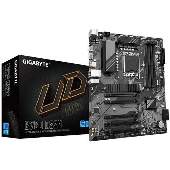 Imagem de Placa Mãe Gigabyte B760 DS3H, Chipset B760, Intel LGA 1700, ATX, DDR5