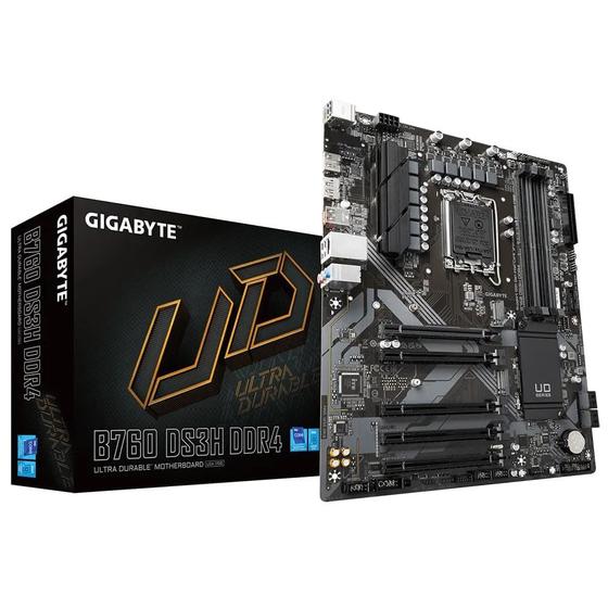 Imagem de Placa Mãe Gigabyte B760 DS3H DDR4 ATX LGA 1700 HDMI DP M.2 USB 3.2