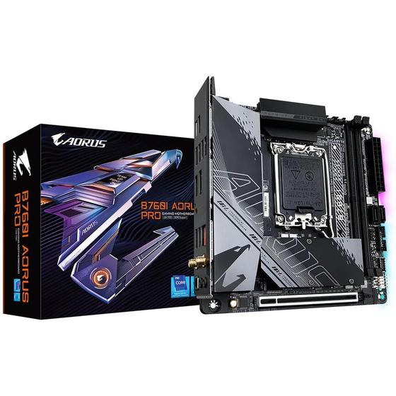 Imagem de Placa Mãe Gigabyte B760I Aorus Pro Mini-ITX LGA 1700 DDR5 Wi-Fi HDMI DP M.2 USB 3.2