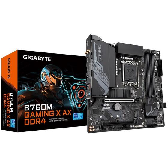 Imagem de Placa Mãe Gigabyte B760M Gaming X AX WiFi DDR4 LGA 1700 mATX