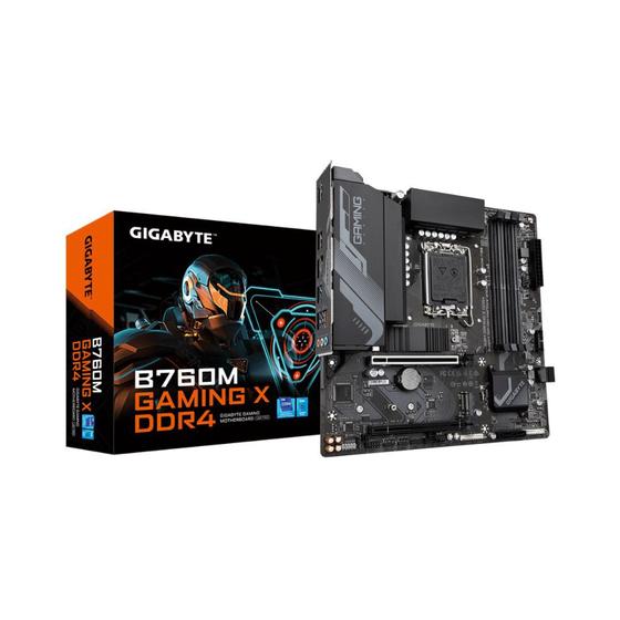 Imagem de Placa Mãe Gigabyte B760M Gaming X DDR4, Chipset B760, Intel LGA 1700, MATX, DDR4