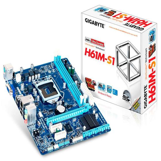 Placa Mãe Gigabyte GAH61MS1 ATX para Intel LGA 1155, DDR 3 até 16GB
