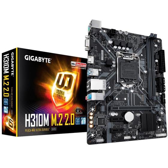 Imagem de Placa Mãe Gigabyte H310M M.2 2.0 LGA 1151 DDR4 Dual USB3 M.2