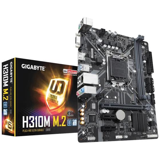 Imagem de Placa Mãe Gigabyte H310m M.2 Lga 1151, 1x Hdmi, 1x D-sub, 2x Usb 3.0, 4x Usb 2.0