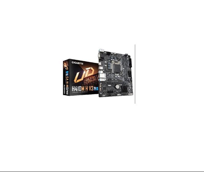 Imagem de PLACA-MÃE Gigabyte H410M H V2 Micro ATX, Soquete LGA1200, 2X DDR4 32GB, 2XUSB 3.2, 4XUSB 2.0