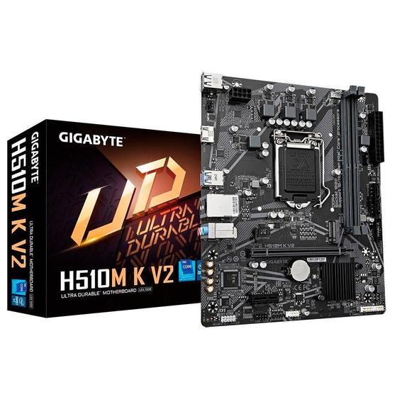Imagem de Placa-Mãe Gigabyte H510M H V2, Intel LGA 1200, 10ª E 11ª Geração, mATX, DDR4, Preto - H510M H V2