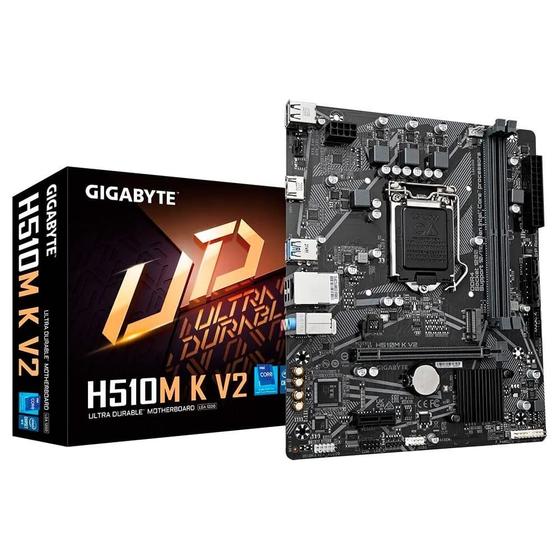 Imagem de Placa Mãe Gigabyte H510m K V2, Intel LGA 1200, Micro ATX, DDR4, HDMI, M.2 - 9MH51MKV2-00-G10
