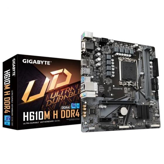 Imagem de Placa-mãe gigabyte h610m h ddr4 micro atx, lga1700 2xddr4 32gb