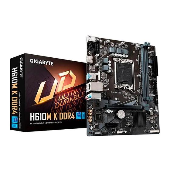 Imagem de Placa Mãe Gigabyte H610M K DDR4, Chipset H610, Intel LGA 1700, m-ATX - v2.0