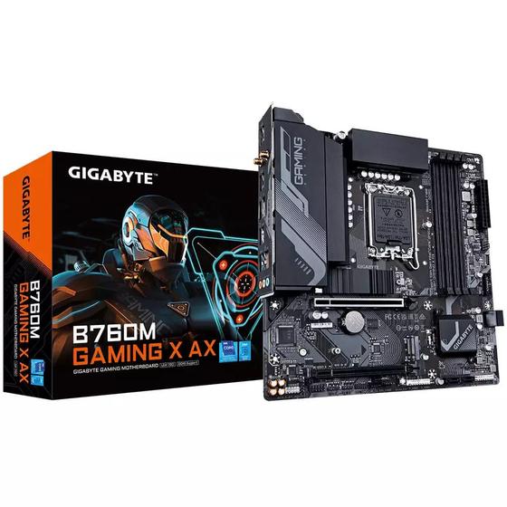 Imagem de Placa Mae Gigabyte INTEL B760M Gaming X AX MATX LGA 1700 M.2 NVME WI-FI 4XDDR5 MAX. 192GB 1X DP