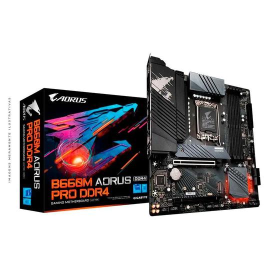 Placa Mãe Gigabyte para Intel 1700 B660M Pro Aorus Gaming 4xDDR4 mATX - B660MAORUSPRODDR Menor preço em Placa Mãe Gigabyte para Intel 1700 B660M Pro Aorus Gaming 4xDDR4 mATX - B660MAORUSPRODDR
