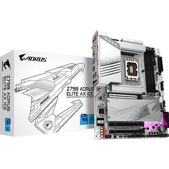 Imagem de Placa Mãe Gigabyte para Intel LGA 1700 Z790 Aorus Elite AX Ice 4XDDR5 ATX 1.0
