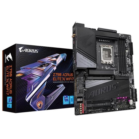 Imagem de Placa Mãe Gigabyte Z790 Aorus Elite X WIFI7 ATX LGA 1700 DDR5 HDMI DP M.2 USB 3.2