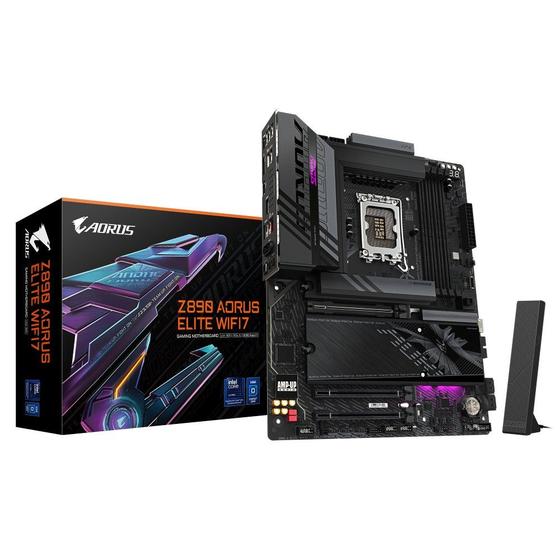 Imagem de Placa Mãe Gigabyte Z890 AORUS ELITE WIFI 7 Intel LGA1851 4xDDR5 Chipset Z890 ATX