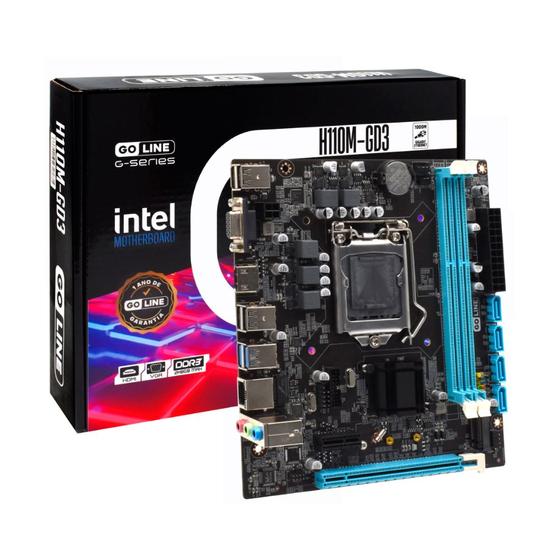 Imagem de Placa Mae Intel 1151 H110M-GD3 2xDdr3 Vga/Hdmi 6, 7, 8, 9 GL-H110M-GD3 Goline