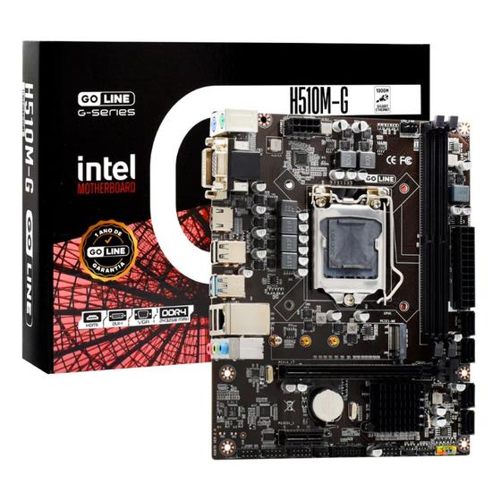 Imagem de Placa Mae Intel 1200 2xDdr4 Hdmi/Vga 11 Geração H510M-G Goline