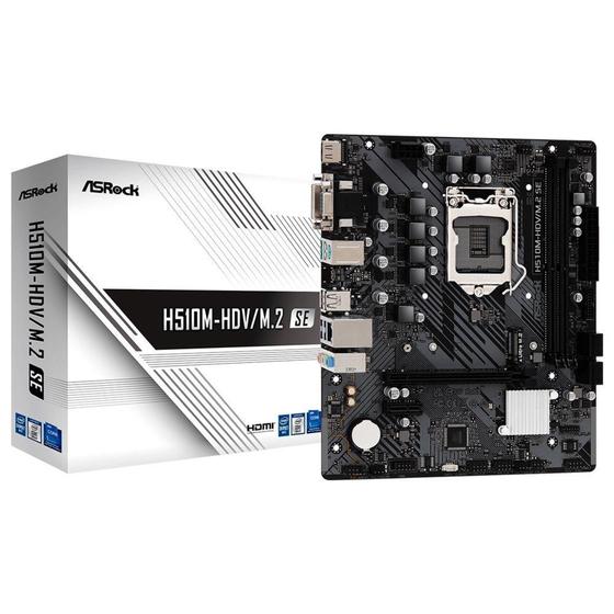 Imagem de Placa Mae Intel 1200 H510M HDV M.2 SE 2xDdr4 Hdmi/Dvi/Vga 11 H510M-HDV/M.2 SE Asrock