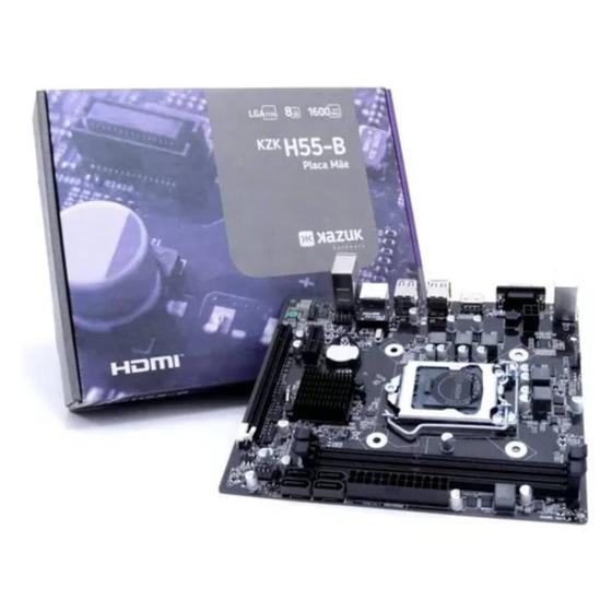 Imagem de Placa Mãe Kazuk Lga 1156 H55 Ddr3 8gb Hdmi - Kzkh55-b