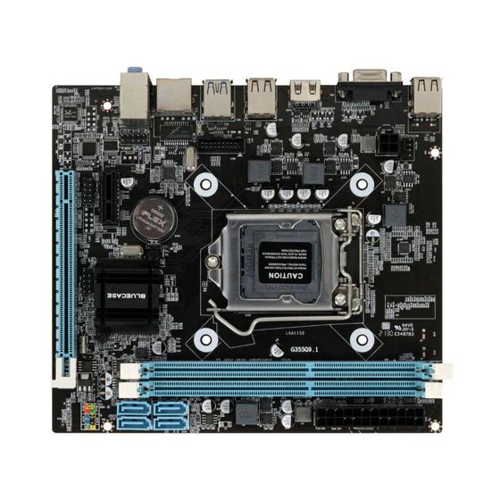 Imagem de Placa Mãe LGA 1150 H81 DDR3 Rede 1000 Bluecase BMBH81-A3HGU Box 16GB VGA HDMI USB 3.0 Micro ATX