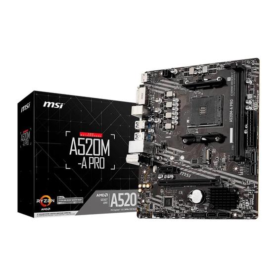 Placa-Mãe MSI A520M-A PRO, AMD AM4, mATX, DDR4, Preto - A520M-A PRO é ruim? Placa-Mãe MSI A520M-A PRO, AMD AM4, mATX, DDR4, Preto - A520M-A PRO é boa?