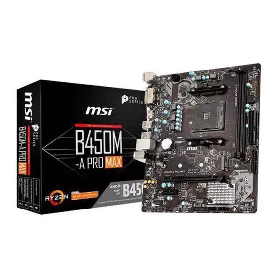 Imagem de Placa Mãe MSI B450M-A PRO MAX AMD DDR4 Socket AM4 M-ATX - 911-7C52-030