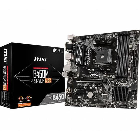 Imagem de Placa Mae MSI B450M PRO-VDH MAX AM4 Chipset B450