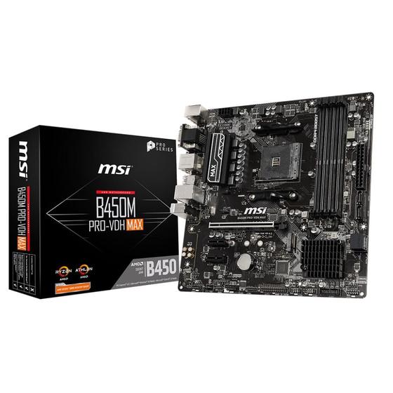 Imagem de Placa Mãe MSI B450M PRO-VDH MAX AM4 DDR4 mATX - B450M-PRO-VDH-MAX